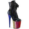 Pleaser - FLAMINGO1020HG Bottes de plateforme, Pole dance chaussures - Noir/Arc En Ciel Product image